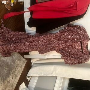 Wine Red Wrap Dress Size 14